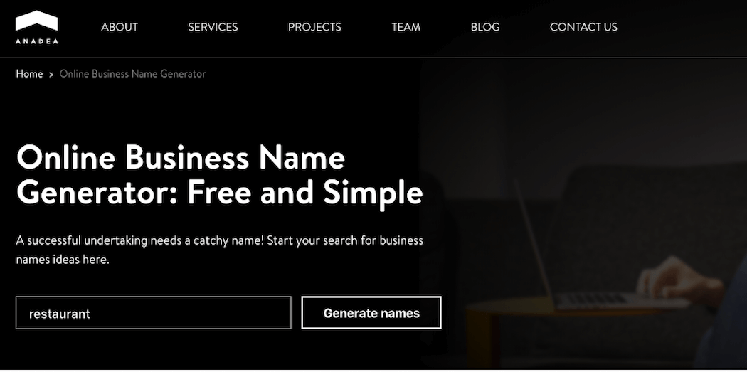A business name generator.