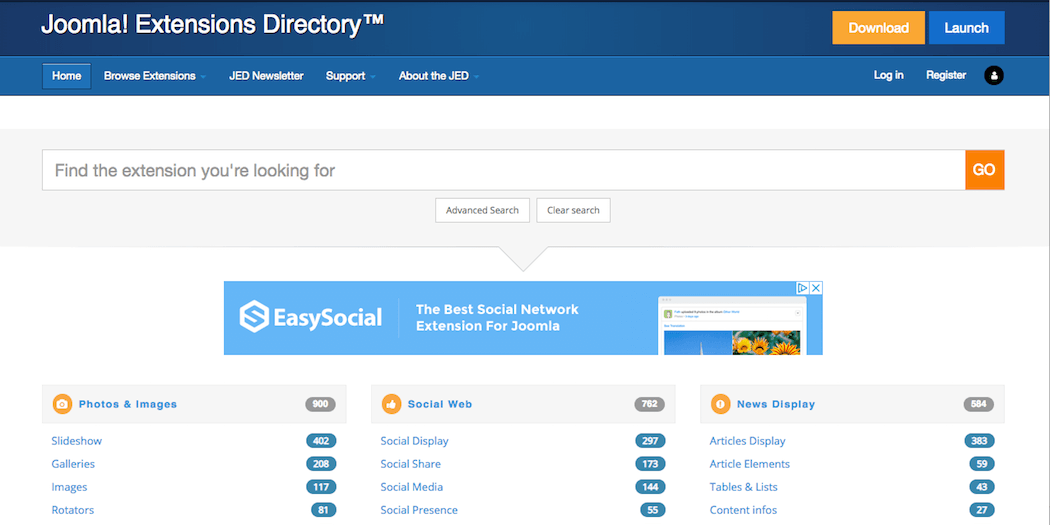 The Joomla extension directory.